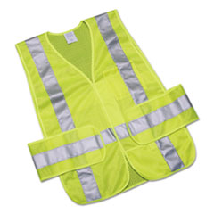 SKILCRAFT Safety Vest-Class 2 ANSI 107 2010 Compliant, One Size Fits All, Lime/Silver