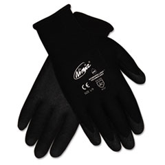 MCR™ Safety GLOVES SEAMLSS DIP LGE BK Ninja Hpt Pvc Coated Nylon Gloves, Large, Black, Pair