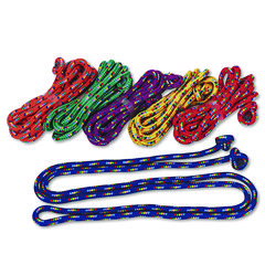Champion Sports ROPE 8' JUMP 6-ST AST Braided Nylon Jump Ropes, 8ft, 6 Assorted-Color Jump Ropes-set