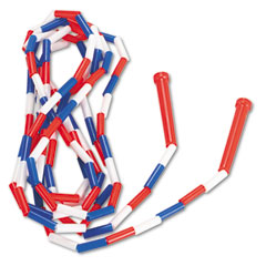 Champion Sports ROPE 16' JUMP AST Segmented Plastic Jump Rope, 16ft, Red-blue-white