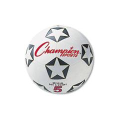 Champion Sports BALL SOCCERBALL SIZE4 AST Rubber Sports Ball, For Soccer, No. 4, White-black