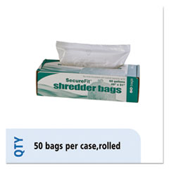 SKILCRAFT Heavy-Duty Shredder Bags, 60 gal Capacity, 50/BX