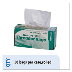 SKILCRAFT Heavy-Duty Shredder Bags, 26 gal Capacity, 50/BX