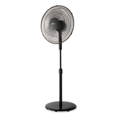 Alera® FAN PEDESTAL 16" BK 16" 3-Speed Oscillating Pedestal Stand Fan, Metal, Plastic, Black