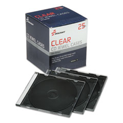 SKILCRAFT Slim CD Case, Clear, 25/Pack