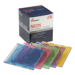 SKILCRAFT Slim CD Cases, Assorted Colors, 25/Pack