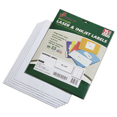SKILCRAFT Recycled Laser and Inkjet Labels, Inkjet/Laser Printers, 2 x 4, White, 10/Sheet, 25 Sheets/Pack
