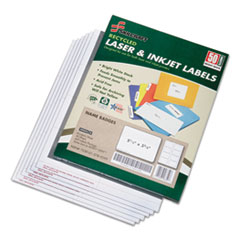 SKILCRAFT Adhesive Name Badge Labels, Inkjet/Laser Printers, 2.33 x 3.38, White, 8/Sheet, 50 Sheets/Box