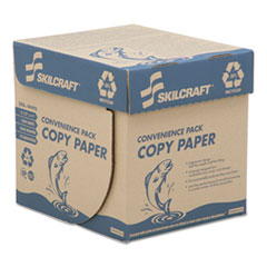SKILCRAFT Xerographic Paper, 92 Bright, 20 lb Bond Weight, 8.5 x 11, White, 500 Sheets/Ream, 5 Reams/Carton