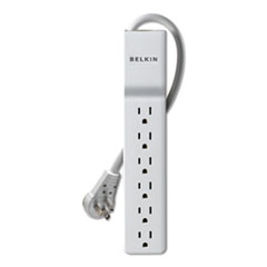 Belkin® SURGE 6OT 720J WH Home-office Surge Protector W-rotating Plug, 6 Outlets, 6 Ft Cord, 720j, White