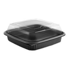 Anchor Packaging CONTAINER CDCS85321-HD BK CULINARY SQUARES 2-PIECE MICROWAVABLE CONTAINER, 36 OZ, CLEAR-BLACK, 8.46 X 8.46 X 2.91,150-CARTON