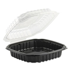 Anchor Packaging CONTAINER CB91011B BK CULINARY BASICS MICROWAVABLE CONTAINER, 46.5 OZ, 10.5 X 9.5 X 2.5, CLEAR-BLACK, 100-CARTON
