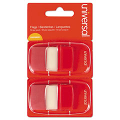 Universal® FLAG 1"X1.77"PAGE 100 RD Page Flags, Red, 2 Dispensers Of 50 Flags-pack