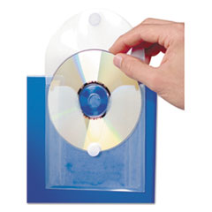 Baumgartens® CASE CD W-FLAP 5-PK CLR CD POCKET, CLEAR-WHITE, 5-PACK
