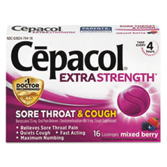 Cepacol® FIRST AID THROAT LZG RD Sore Throat And Cough Lozenges, Mixed Berry, 16 Lozenges
