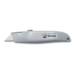 Boardwalk® KNIFE RETRC UTILITY MLSV RETRACTABLE METAL UTILITY KNIFE, RETRACTABLE, STRAIGHT-EDGED, GRAY