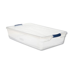 Rubbermaid® STORAGE 41QT CLVRSTR TOTE CLEVER STORE BASIC LATCH-LID CONTAINER, 41 QT, 17.75" X 29" X 6.13", CLEAR