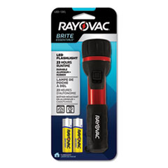 Rayovac® FLASHLIGHT LED W-BTTRY RD GENERAL PURPOSE RUBBER AND ALUMINUM FLASHLIGHT, 2 AA BATTERIES (INCLUDED), RED-BLACK