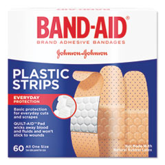 BAND-AID® BANDAGES BAND AID 60CT Plastic Adhesive Bandages, 3-4 X 3, 60-box