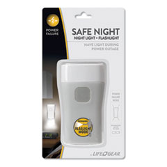 Life+Gear® FLASHLIGHT RECHARGEABLE SAFE NIGHT NIGHTLIGHT + FLASHLIGHT, 1 RECHARGEABLE LITHIUM-ION BATTERY (INCLUDED), GRAY