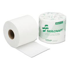 SKILCRAFT Toilet Tissue, Septic Safe, 2-Ply, White, 550 Sheets/Roll, 80 Rolls/Box