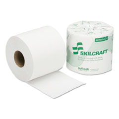 SKILCRAFT Toilet Tissue, Septic Safe, 2-Ply, White, 550 Sheets/Roll, 40 Rolls/Box
