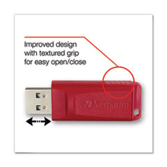 Verbatim® DRIVE USB 8GB RD STORE 'N' GO USB FLASH DRIVE, 8 GB, RED