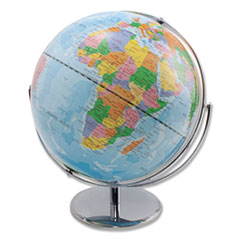 Advantus GLOBE WORLD 13X12X15 AST 12-Inch Globe With Blue Oceans, Silver-Toned Metal Desktop Base,full-Meridian