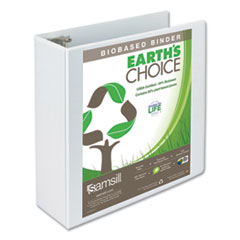 Earth's Choice Plant-Based Round Ring View Binder, 3 Rings, 4