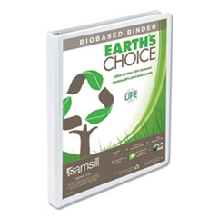 Earth's Choice Plant-Based Round Ring View Binder, 3 Rings, 0.5