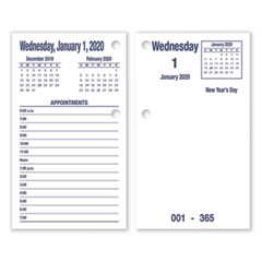 SKILCRAFT DAYMAX Type II Calendar Pad, 6 x 3.5, White/Blue Sheets, 12-Month (Jan to Dec): 2024