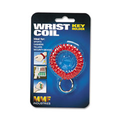 SteelMaster® CHAIN WRIST COIL RD Wrist Coil With Key Ring, Red