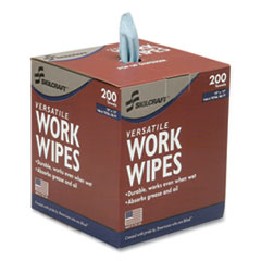 SKILCRAFT Industrial Work Wipes, 1-Ply, 12 x 10, Blue, 200 Sheets/Box, 8 Boxes/Carton
