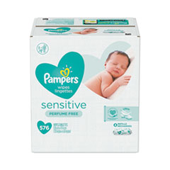 Pampers® WIPES PAMPERS SENSTVE 576 SENSITIVE BABY WIPES, WHITE, COTTON, UNSCENTED, 72-PACK, 8 PACKS-CARTON