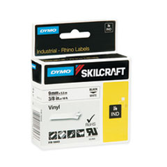 SKILCRAFT Dymo Industrial Rhino Thermal Vinyl Label Tape Cassettes, 0.38