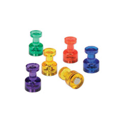 SKILCRAFT Magnetic Pushpins, Assorted Colors, 0.38