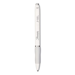 S-Gel Fashion Barrel Gel Pen, Retractable, Medium 0.7 Mm, Black Ink, Pearl White Barrel, Dozen
