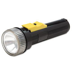 SKILCRAFT Watertight Flashlight, 2 D Batteries (Sold Separately), Black