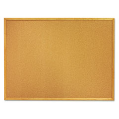 SKILCRAFT Cork Board, 36 x 24, Tan Surface, Oak Wood Frame