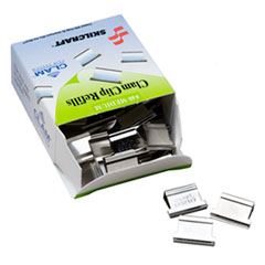 SKILCRAFT Clam Clip Refill, Medium, Silver, 50/Box