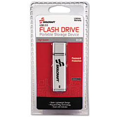 SKILCRAFT Ultra-Slim Flash Drive, 8 Gb, Silver
