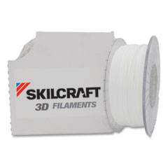 SKILCRAFT 3D Printer Polylactic Acid Filament, 1.75 mm, White