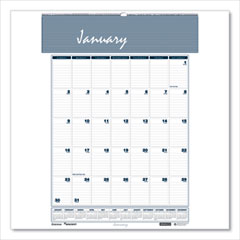 SKILCRAFT 12-Month Wall Calendar, 8.5 x 11, White/Blue/Gray Sheets, 12-Month (Jan to Dec): 2024
