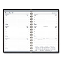 SKILCRAFT Weekly Appointment Planner, 8 x 5, Black Cover, 12-Month (Jan to Dec): 2024
