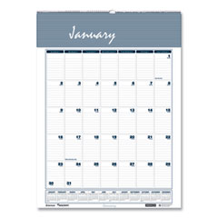 SKILCRAFT 12-Month Wall Calendar, 12 x 17, White/Blue/Gray Sheets, 12-Month (Jan to Dec): 2024