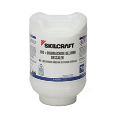SKILCRAFT Bio+ Dishwasher De-Limer/De-Scaler, 8 lb Bottle, 2/Carton