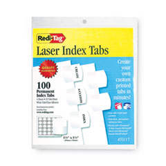 Laser Printable Index Tabs, 1/5-Cut, White, 1.13