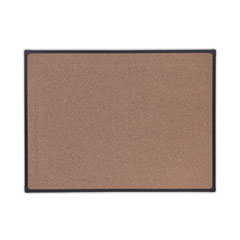 Tech Cork Board, 48 x 36, Brown Surface, Black Aluminum Frame