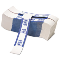 Iconex™ STRAP BILL ADHS $100 BE Color-Coded Kraft Currency Straps, Dollar Bill, $100, Self-Adhesive, 1000-pack