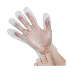 SKILCRAFT Powder-Free Polyethylene Food Service Gloves, Clear, Large, 200/Box